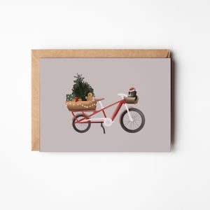 Postkarte Weihnachten/ Fahrrad, A6