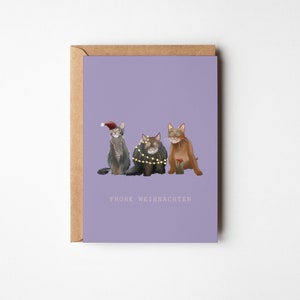 Postkarte Weihnachten/ Katzen, A6