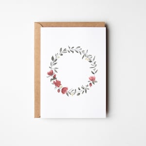 Postkarte Aquarell Blumenkranz, A6