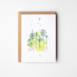 Postkarte Aquarell Blumen, A6