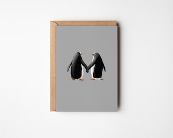 Postkarte Pinguine, A6/A7