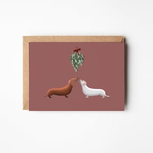 Postkarte Weihnachten/ Dackel, A6
