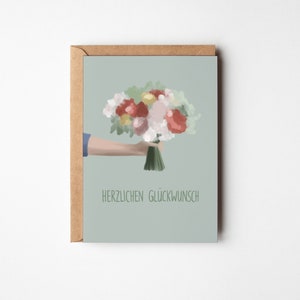 Klappkarte/Postkarte Blumenstrauß, A6/A7