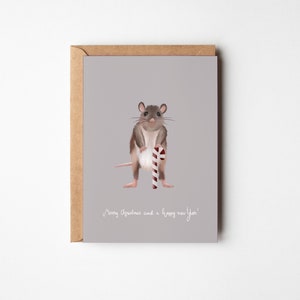 Postkarte Weihnachten/ Ratte, A6