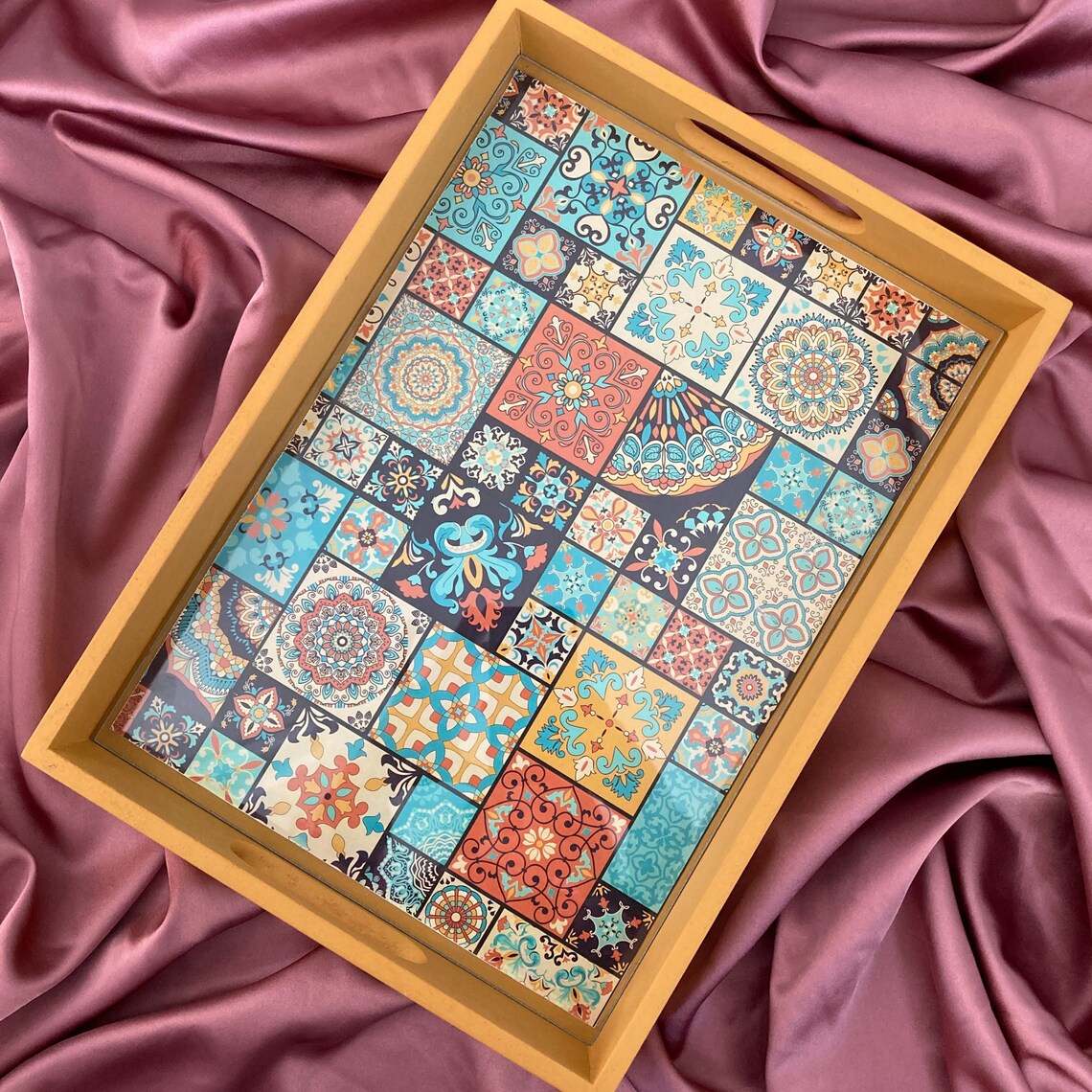 Hand Painted Wooden Tray Decorative Wooden Tray Gift for Etsy