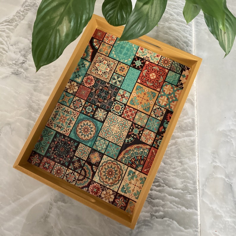 Hand Painted Wooden Tray Decorative Wooden Tray Gift for Etsy