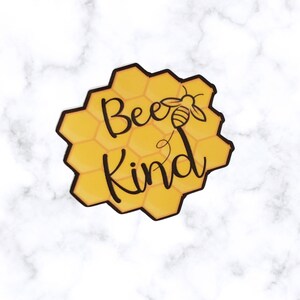 Bee Kind Sticker – Inspirational Bee and Honeycomb Design – Positive & Motivational Sticker
