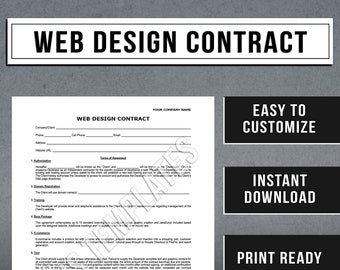 Website Design Agreement Contract Template | Web Development Agreement | Instant Download