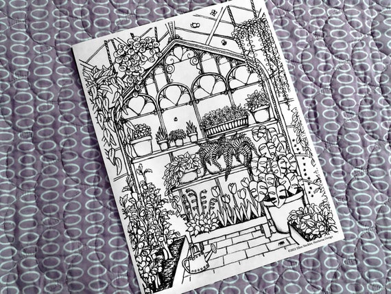 Greenhouse Printable Adult Coloring Page - Etsy