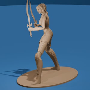 Dark Elf Warrior / Fantasy Elf Woman Figure Digital STL File