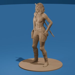 Modern Ninja Woman Figurine STL File