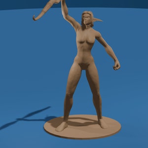 Elf Hunter Celebrating / Night Elf Figure STL File