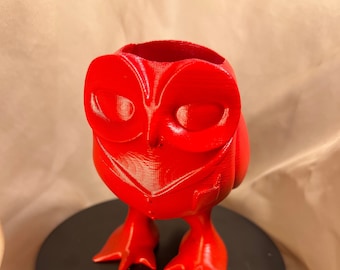 Owl Desk Organizer, Pen Brush Holder, 4.5" Tall