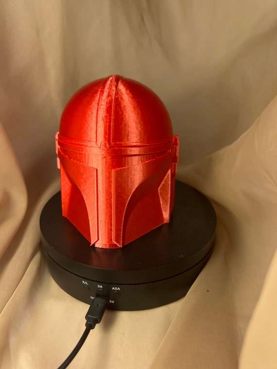 The Mandalorians Helmet Mini From the Mandalorian in Silk Red Etsy