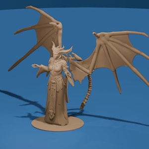 La fille des ténèbres / Démon mini STL imprimable / Habillé / Nu