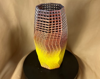 3D Printed Multicolor Vase, Painted Mesh Flower Vase