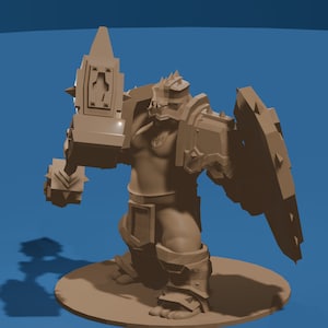 Dwarf Warrior Minature / Fantasy Dwarven Warrior Figure
