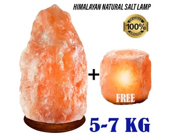 Himalayan Natural Salt Lamp 5-7kg Healing Ionizing Crystal Rock with Free Candle Holder UK