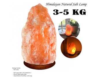 Natural Salt Lamp Himalayan Crystal Rock Healing Ionizing Genuine Pink Night Light Bedroom Lamps 3-5kg