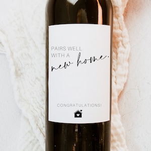 Housewarming Gift, New Place, Housewarming Wine Label, New Homeowner Gift, Realtor Gift to Clients, Realtor Closing, Personalized Realtor