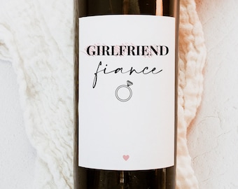 Girlfriend to Fiancé, Funny Wine Label, Best Friend Engagement Gift, Engagement Wine Label, Newlywed Gift, Cute Engagement Gift