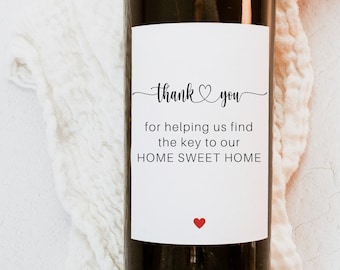 Thank You Realtor Gift, Thank You Wine Label, Best Realtor Gift, Thank You Gift, Gift to Realtor, Wine Label