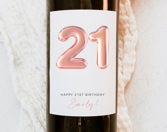 21st Birthday Gift, Finally Legal Gift, Turning 21, 21st Birthday Wine Label, Birthday Label, 21st Gift for Her, Birthday Champagne label