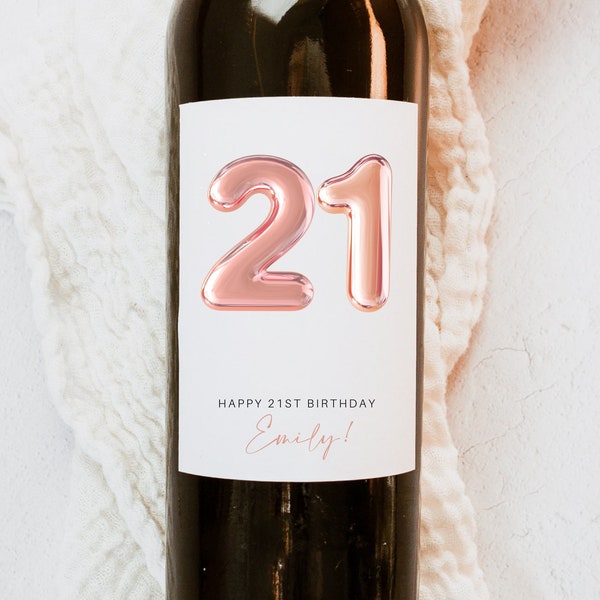 21st Birthday Gift, Finally Legal Gift, Turning 21, 21st Birthday Wine Label, Birthday Label, 21st Gift for Her, Birthday Champagne label