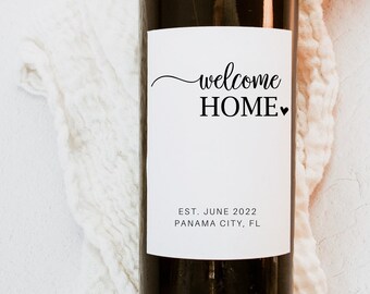 Personalized Housewarming Gift, Welcome Home Wine Label, Housewarming Wine Label, New Homeowner Gift, Realtor Gift to Clients, New Home