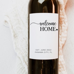 Personalized Housewarming Gift, Welcome Home Wine Label, Housewarming Wine Label, New Homeowner Gift, Realtor Gift to Clients, New Home