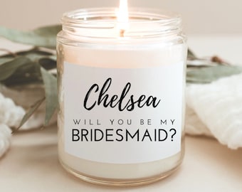 Candle Labels, Will you be my Bridesmaid, Personalized Bridesmaid Gift, Bridesmaid Label, Bridesmaid Proposal, Bridesmaid Box, Bridal Party