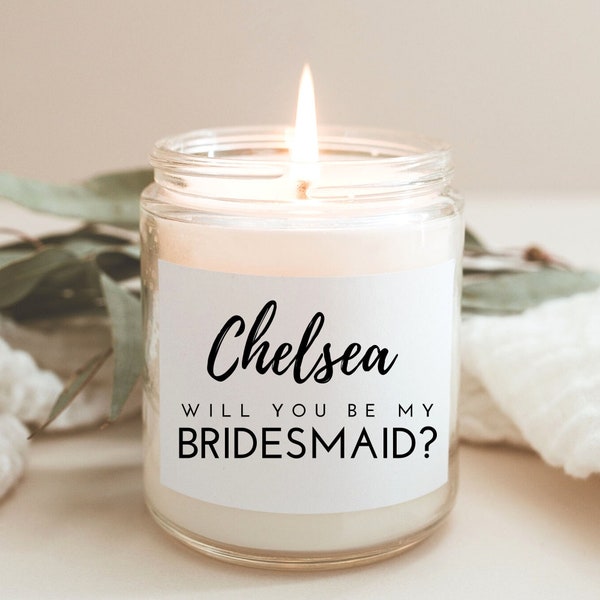 Candle Labels, Will you be my Bridesmaid, Personalized Bridesmaid Gift, Bridesmaid Label, Bridesmaid Proposal, Bridesmaid Box, Bridal Party