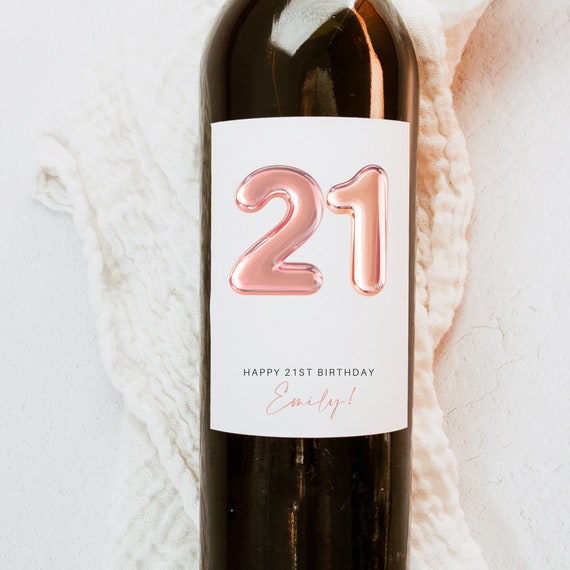21st Birthday Gift, Finally Legal Gift, Turning 21, 21st Birthday Wine Label, Birthday Label, 21st Gift for Her, Birthday Champagne label