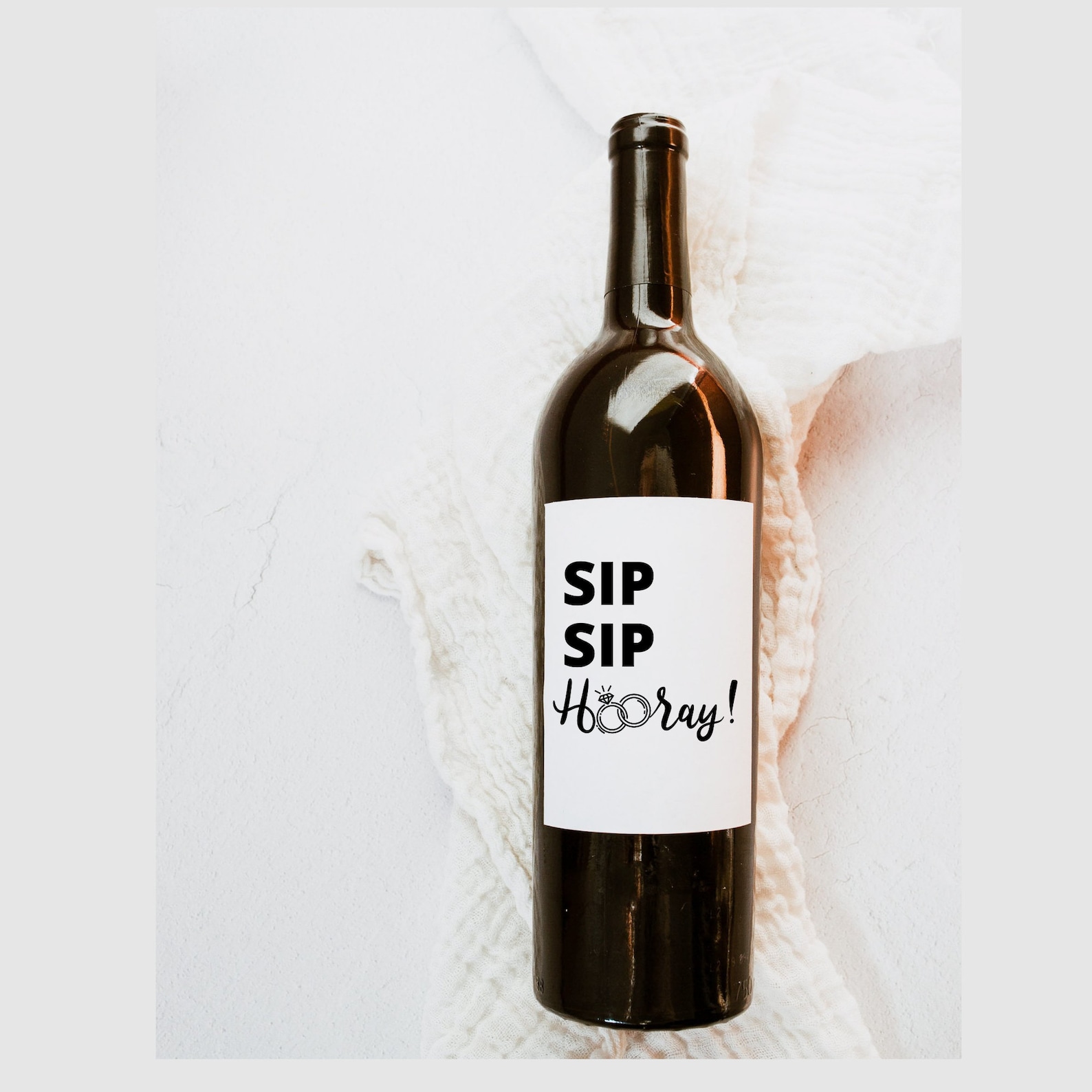 Sip Sip Hooray Wine Bottle Label Funny Engagement Gift - Etsy