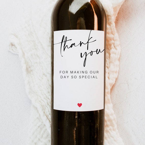 Thank You for making our day so special, Thank You Wedding Coordinator, Gift for Coordinator, Thank You Gift, Wine Labels, Thank You Card