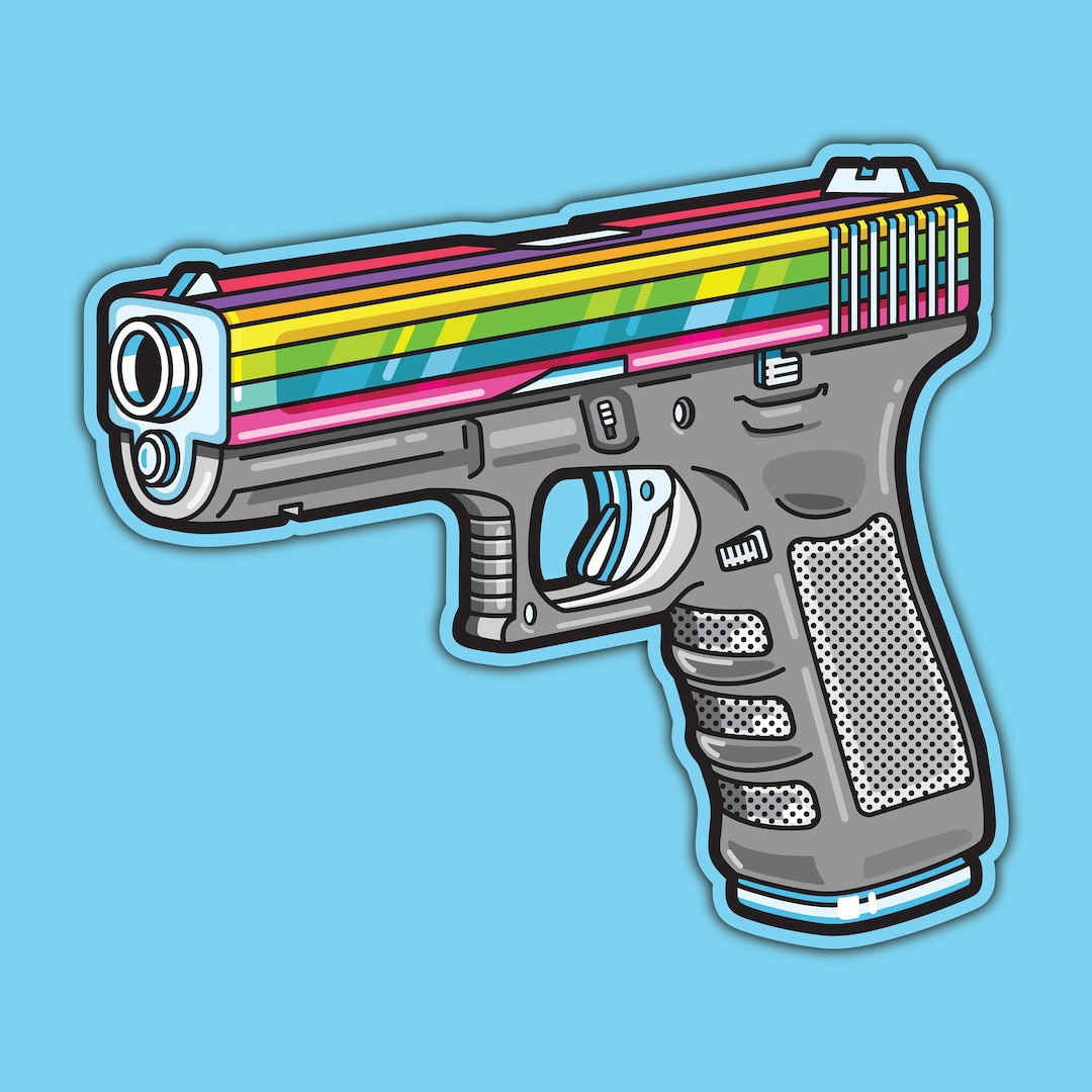 Rainbow Glock Vinyl Sticker Etsy