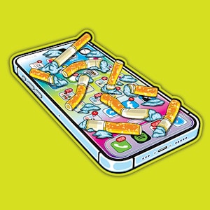 Holographic iPhone Ashtray Vinyl Sticker