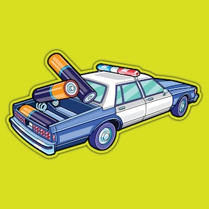 Battery Powered Authority Vehicle Vinyl Sticker