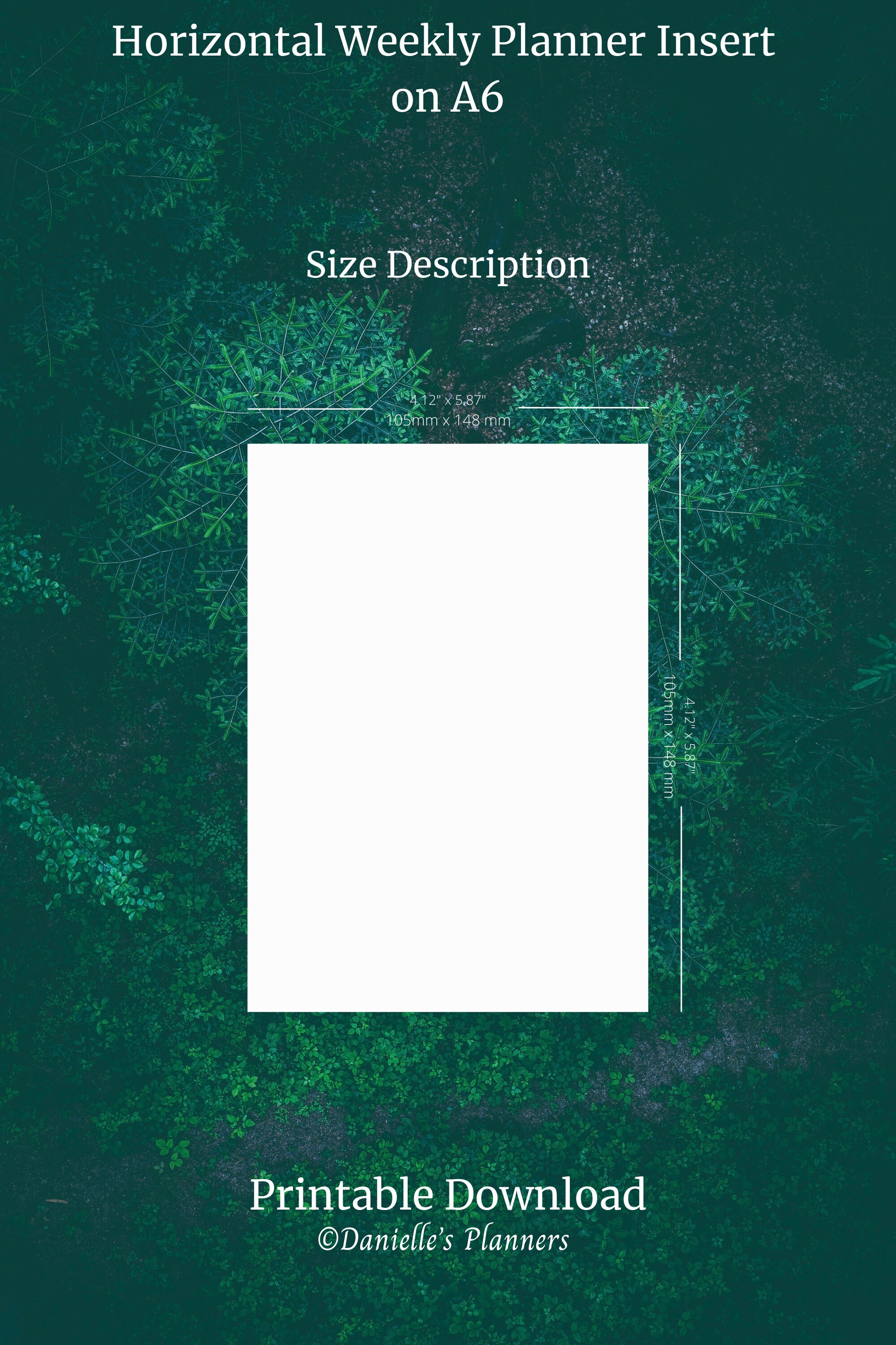 Horizontal Weekly Planner With Dot Grid Insert A6, Digital Download ...