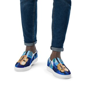 Abstract Blue Man Men’s Slip-On Canvas Shoes