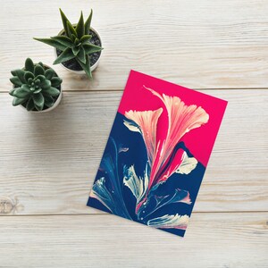 Pink & Blue Fiori Greeting Card
