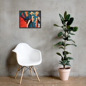 Ellie The Blue Elephant Framed Poster