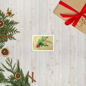 Christmas Holly Bubble-Free Stickers