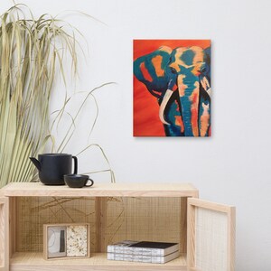 Ellie The Blue Elephant Canvas
