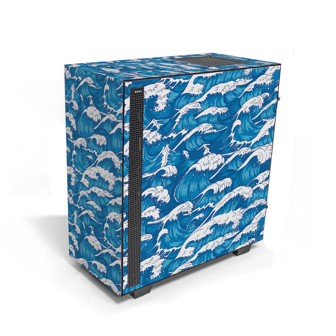 Blue Waves NZXT H510 PC Case Skin Custom Computer Case Skin Decal