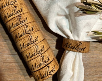 Napkin rings personalized with name made of wood personal table decoration|