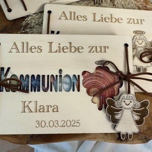 Geldgeschenk zur Kommunion personalisiert mit Namen und Datum, Kommunion Geschenk für Mädchen und Jungen, Erstkommunion
