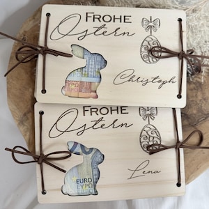 Ostergeschenk personalisiert, Geldgeschenk mit deinem Wunschnamen graviert für Kinder, Enkel, Patenkinder, Familie & Freunde