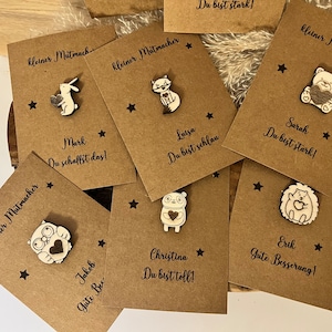 Mutmacher Tiere personalisiert, Trostspender für Kinder, Familie, Freunde und Kollegen, Affirmationskarten, Taschenumarmung, Glücksbringer,