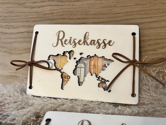 Geldgeschenk, Weltkarte, Geschenkidee für Reise, Geburtstagsgeschenk, Geldgeschenk Hochzeit, Geldverpackung, Geschenkidee Reisekasse